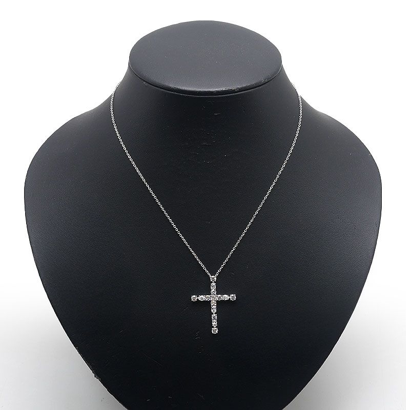 Harry Winston HW Madonna Cross Necklace Small Pt950-diamond