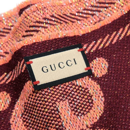 Gucci Lam� Jaguar - Do Muffler - Shawl 598993 Pink Fringe