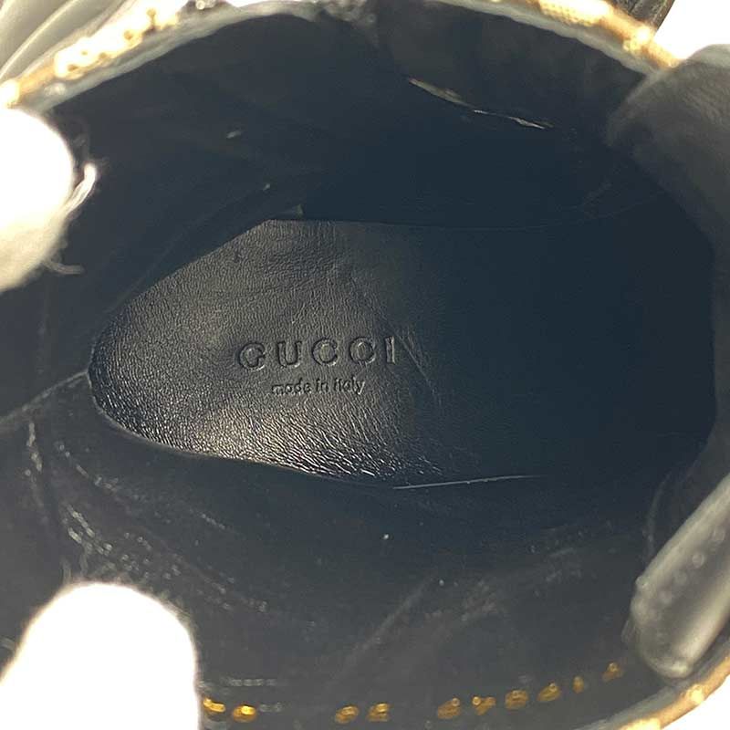Gucci Double G Ankle Boots 38 GG Canvas X Leather *unused