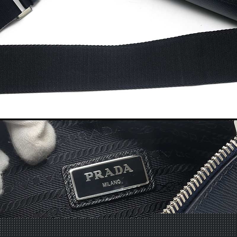 Prada Saffiano Shoulder Bag 2vh113 Navy - *pochi Is Missing