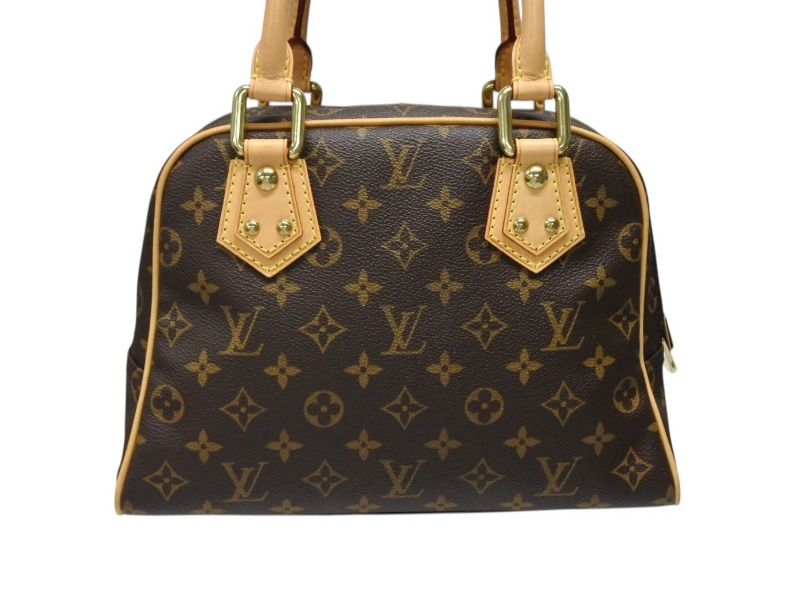 Louis Vuitton Manhattan PM Handbag Vachetta Leather Brown Gold — view 3
