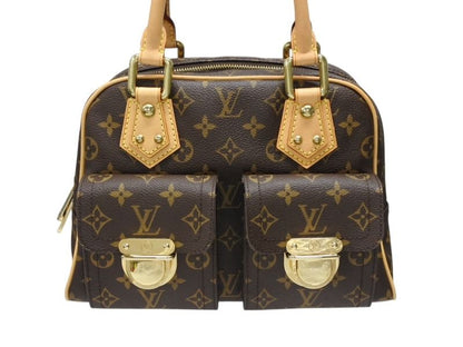 Louis Vuitton Manhattan PM Handbag Vachetta Leather Brown Gold — view 2