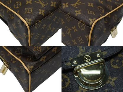 Louis Vuitton Manhattan PM Handbag Vachetta Leather Brown Gold — view 6