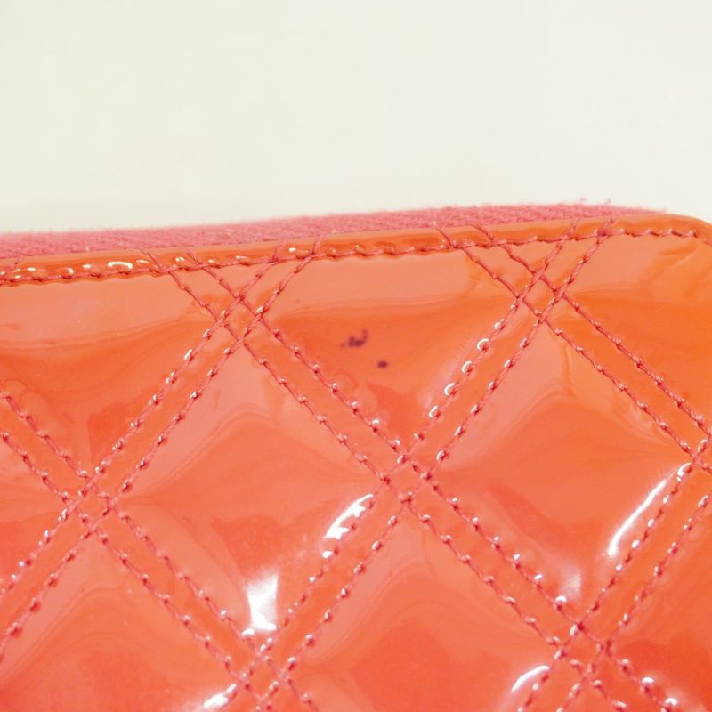 Chanel Coin Case Matelasse Patent Leather Pink Silver Hardware Ladies