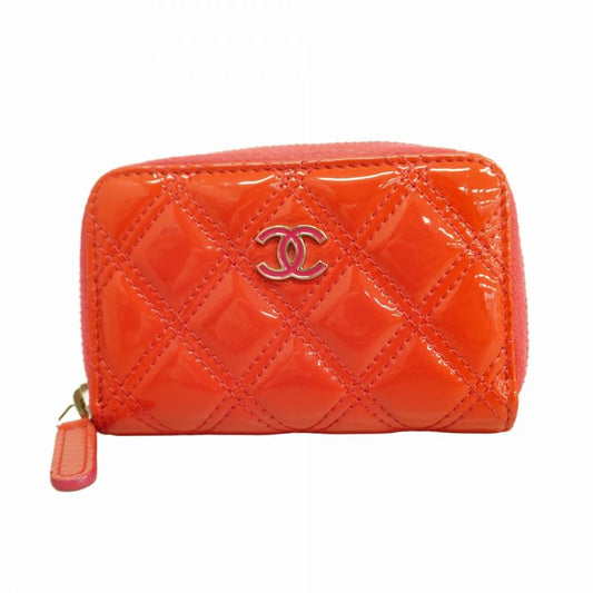 Chanel Coin Case Matelasse Patent Leather Pink Silver Hardware Ladies