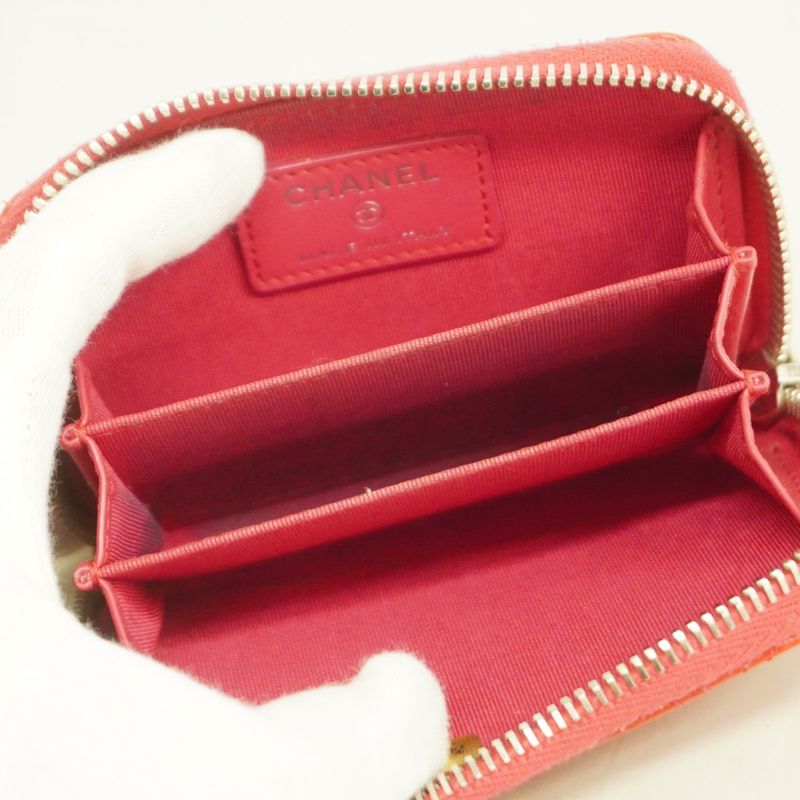 Chanel Coin Case Matelasse Patent Leather Pink Silver Hardware Ladies