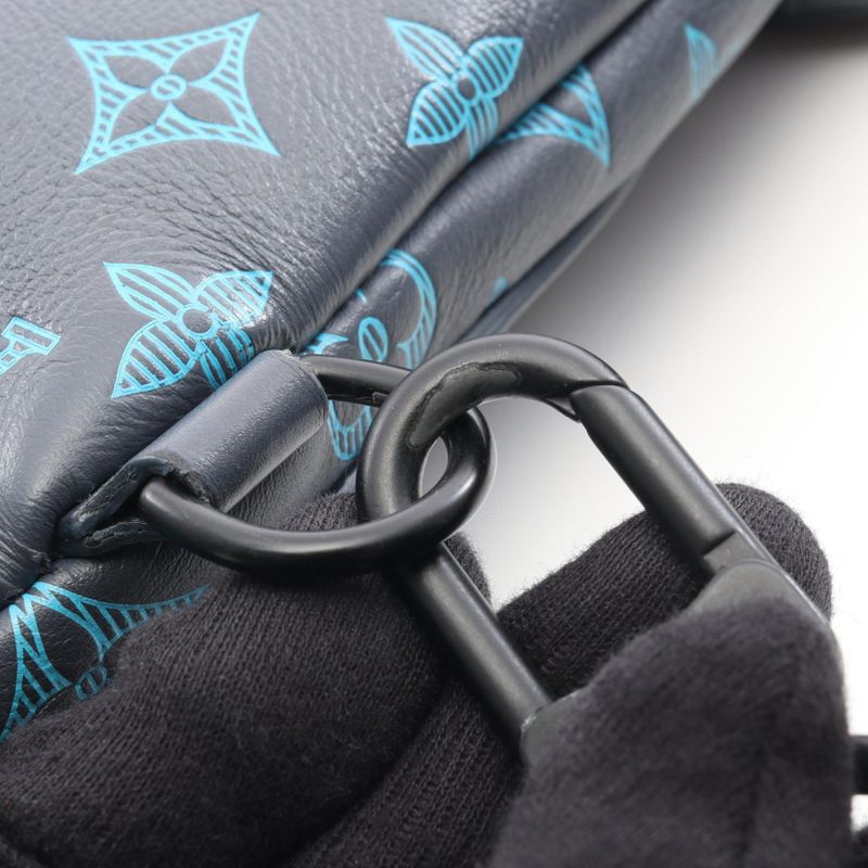 Louis Vuitton Waist Bag Body Bag Duo Ring Bag M46562 Blue Leather Duo Ring Bag