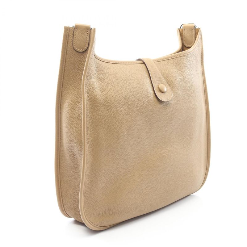 Hermes Shoulder Bag Evelyn 1 Anne GM Beige Leather Evelyn GM Beige Ladies Used a