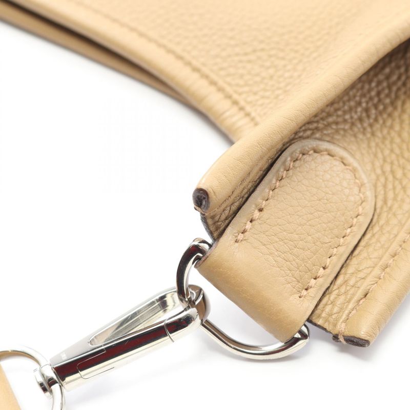 Hermes Shoulder Bag Evelyn 1 Anne GM Beige Leather Evelyn GM Beige Ladies Used a