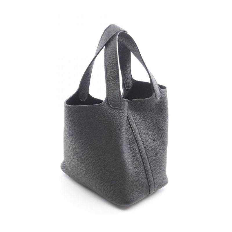 Hermes Handbag Picotin Lock PM Black Leather Picotin Lock PM Black Ladies Used a