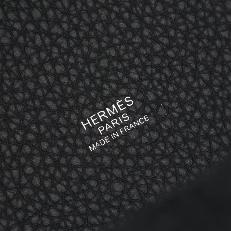 Hermes Handbag Picotin Lock PM Black Leather Picotin Lock PM Black Ladies Used a