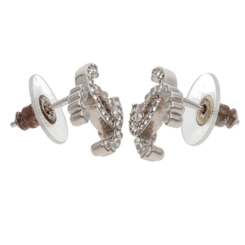 Chanel Abd478 Coco Mark Rhinestone Earrings Ladies