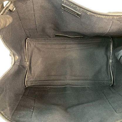 Balenciaga Navy Cabas S Logo Canvas Leather Tote Bag Handbag Black 29921