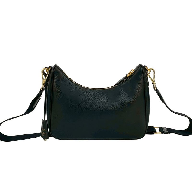 Prada Triangle Logo Hardware Saffiano Leather 2-Way Shoulder Bag