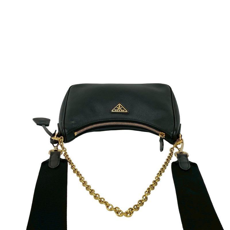 Prada Triangle Logo Hardware Saffiano Leather 2-Way Shoulder Bag
