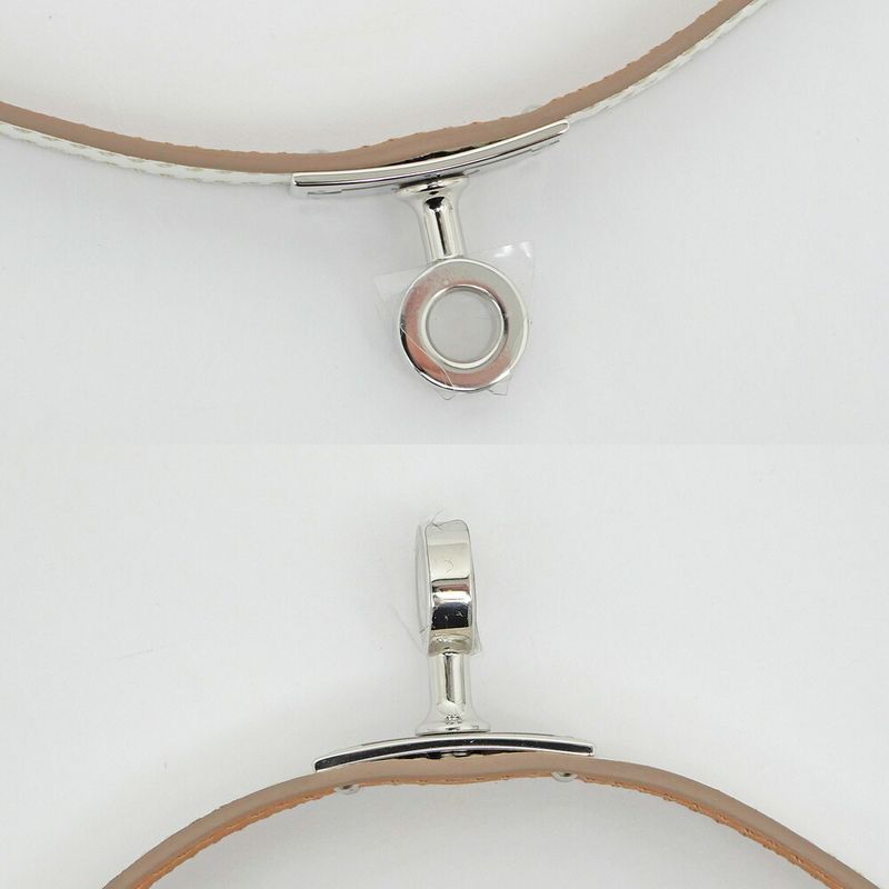 Hermes Leather Bracelet Kelly Double Tour Himalaya Silver-hardware W