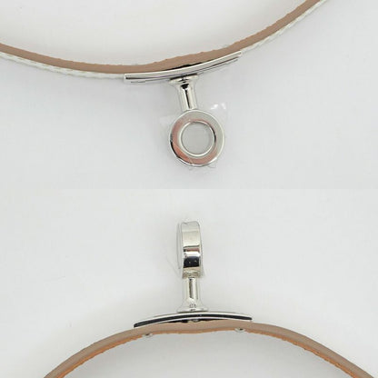 Hermes Leather Bracelet Kelly Double Tour Himalaya Silver-hardware W