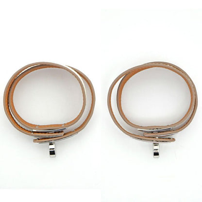 Hermes Leather Bracelet Kelly Double Tour Himalaya Silver-hardware W
