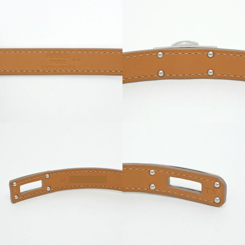 Hermes Leather Bracelet Kelly Double Tour Himalaya Silver-hardware W