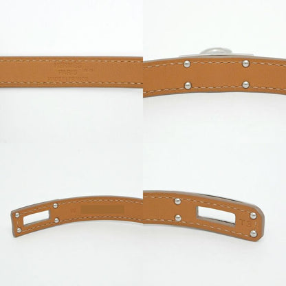Hermes Leather Bracelet Kelly Double Tour Himalaya Silver-hardware W