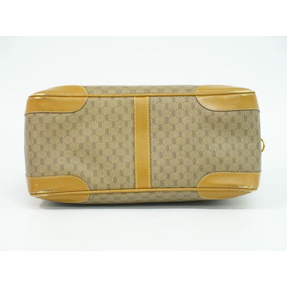 Gucci Vintage Micro GG Mini Boston Bag Handbag Brown