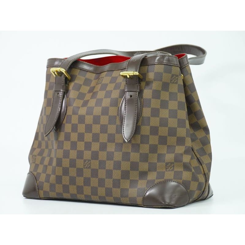 Louis Vuitton Hampstead MM Damier Ebene Tote Bag Handbag Brown