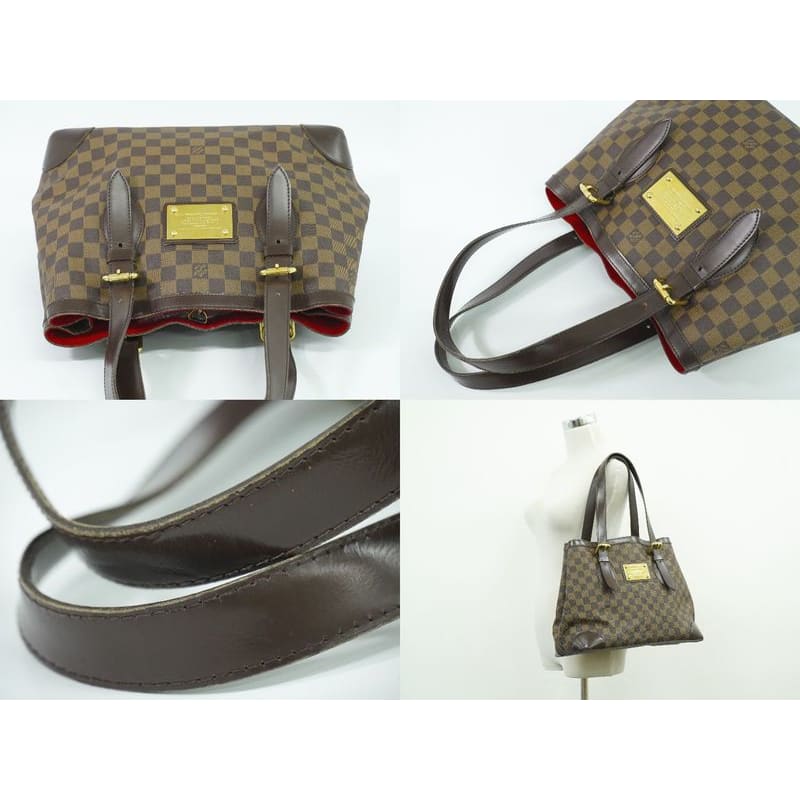 Louis Vuitton Hampstead MM Damier Ebene Tote Bag Handbag Brown