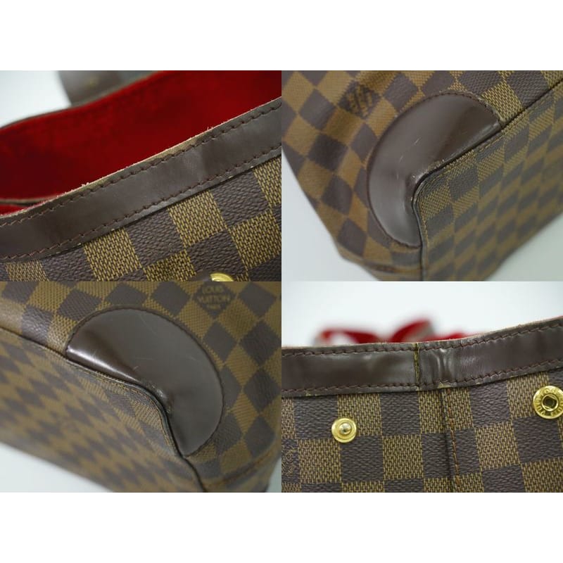 Louis Vuitton Hampstead MM Damier Ebene Tote Bag Handbag Brown