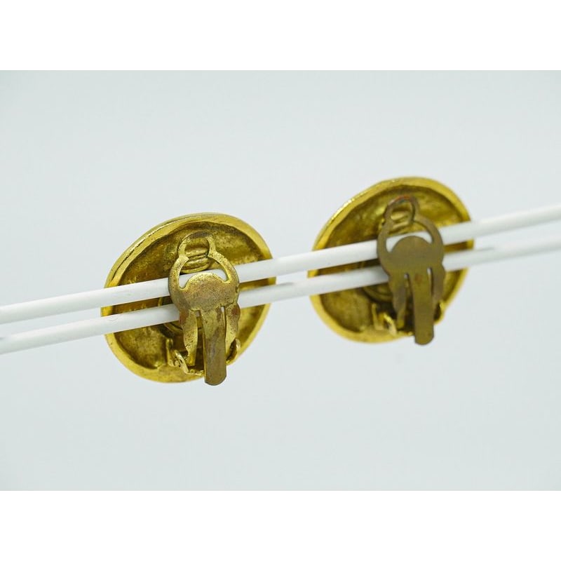 Chanel Coco Mark Earrings GP Gold Plated Accessories Jewelry