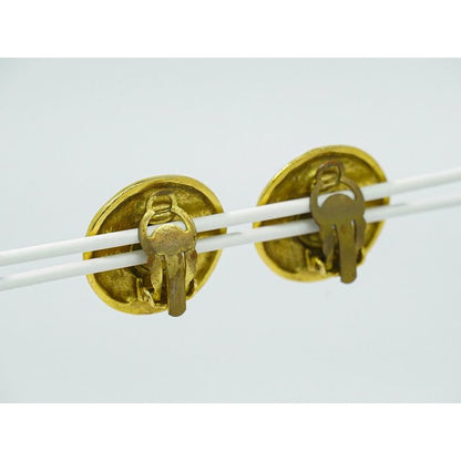 Chanel Coco Mark Earrings GP Gold Plated Accessories Jewelry
