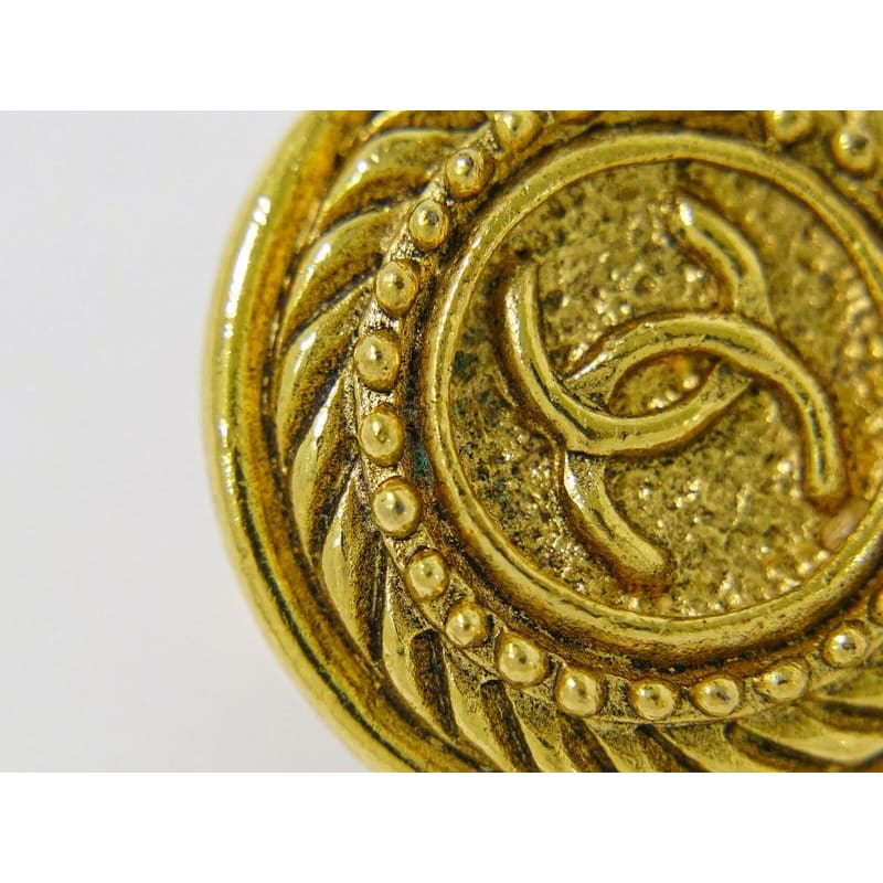 Chanel Coco Mark Earrings GP Gold Plated Accessories Jewelry