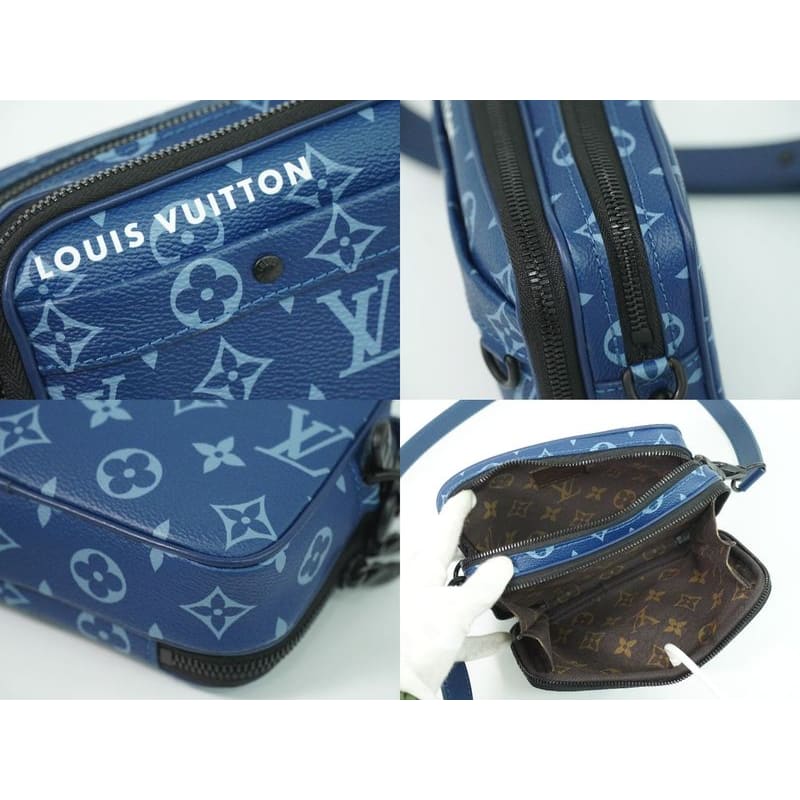 Louis Vuitton Nano Alpha Wearable Wallet Monogram Navy Shoulder