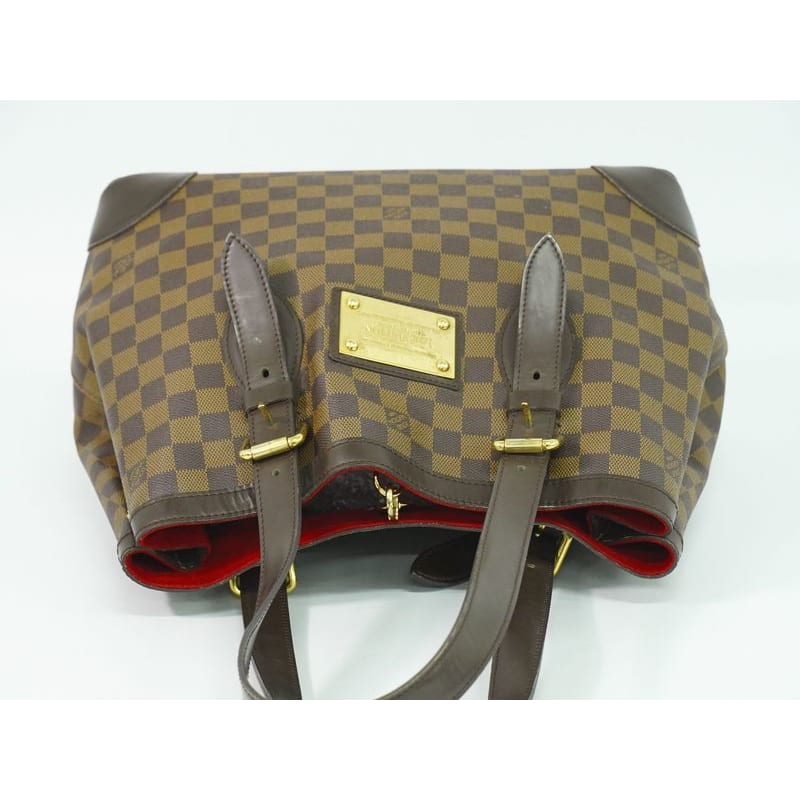 Louis Vuitton Hampstead MM Damier Ebene Tote Bag Handbag Brown