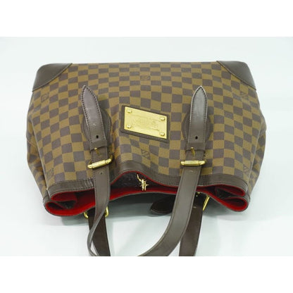 Louis Vuitton Hampstead MM Damier Ebene Tote Bag Handbag Brown