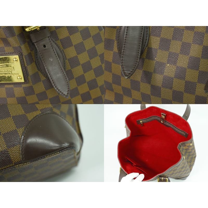 Louis Vuitton Hampstead MM Damier Ebene Tote Bag Handbag Brown