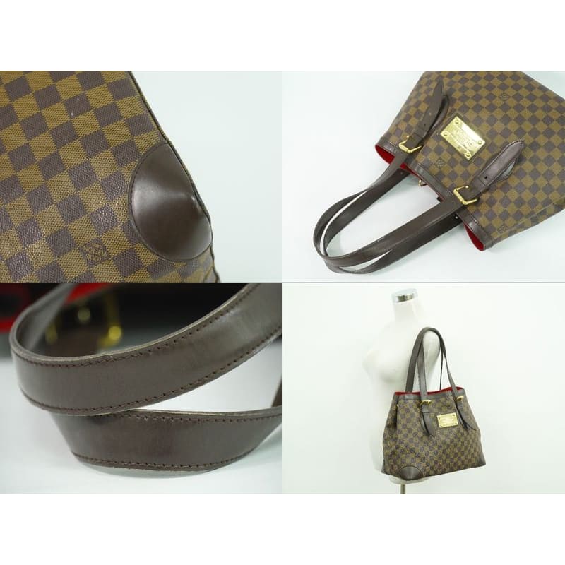 Louis Vuitton Hampstead MM Damier Ebene Tote Bag Handbag Brown