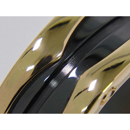 Bvlgari B.zero1 AU 750 PG Ceramic Ring 51 no 10 Pink Gold Black