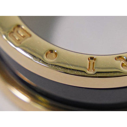 Bvlgari B.zero1 AU 750 PG Ceramic Ring 51 no 10 Pink Gold Black