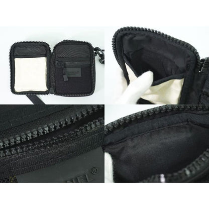 Chanel Chanel Sports Line Shoulder Bag Pochette Nylon Black Beige