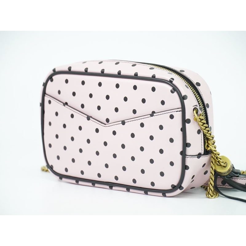 Saint Laurent Lou Tassel Dot Chain Shoulder Bag Pochette Leather Pink