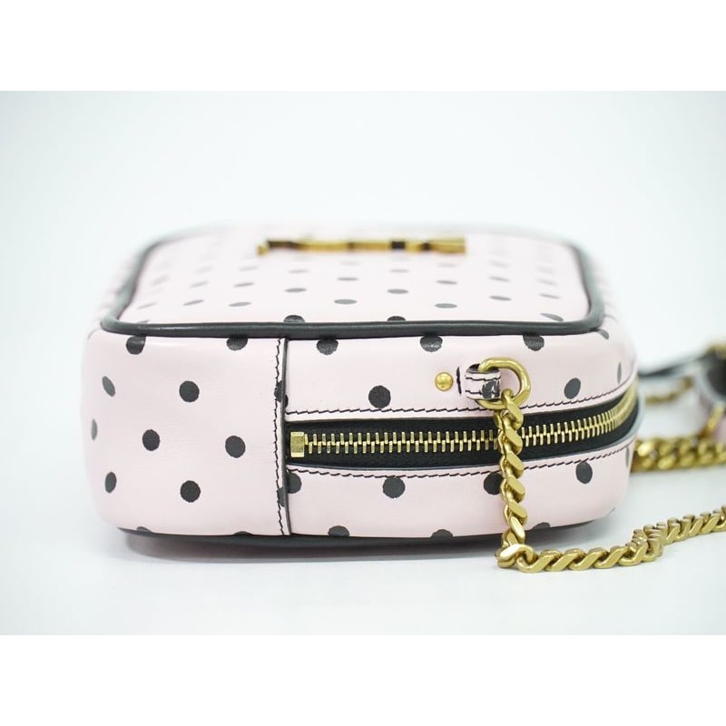 Saint Laurent Lou Tassel Dot Chain Shoulder Bag Pochette Leather Pink