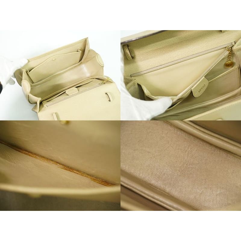 Gucci Bamboo Handbag Leather Beige Bag