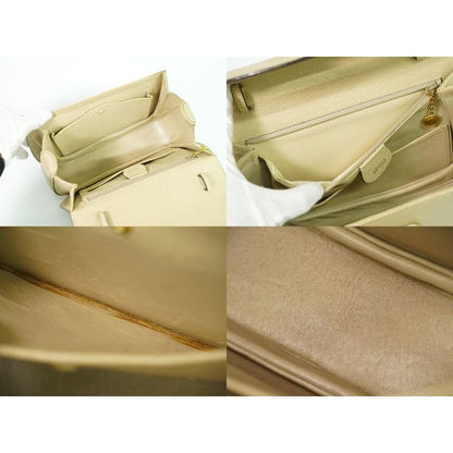 Gucci Bamboo Handbag Leather Beige Bag