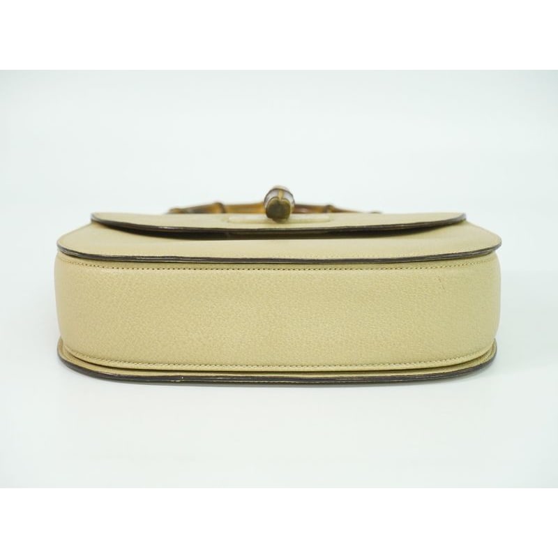 Gucci Bamboo Handbag Leather Beige Bag