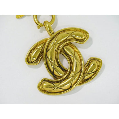 Chanel Coco Mark Long Necklace Pendant GP Gold Plated