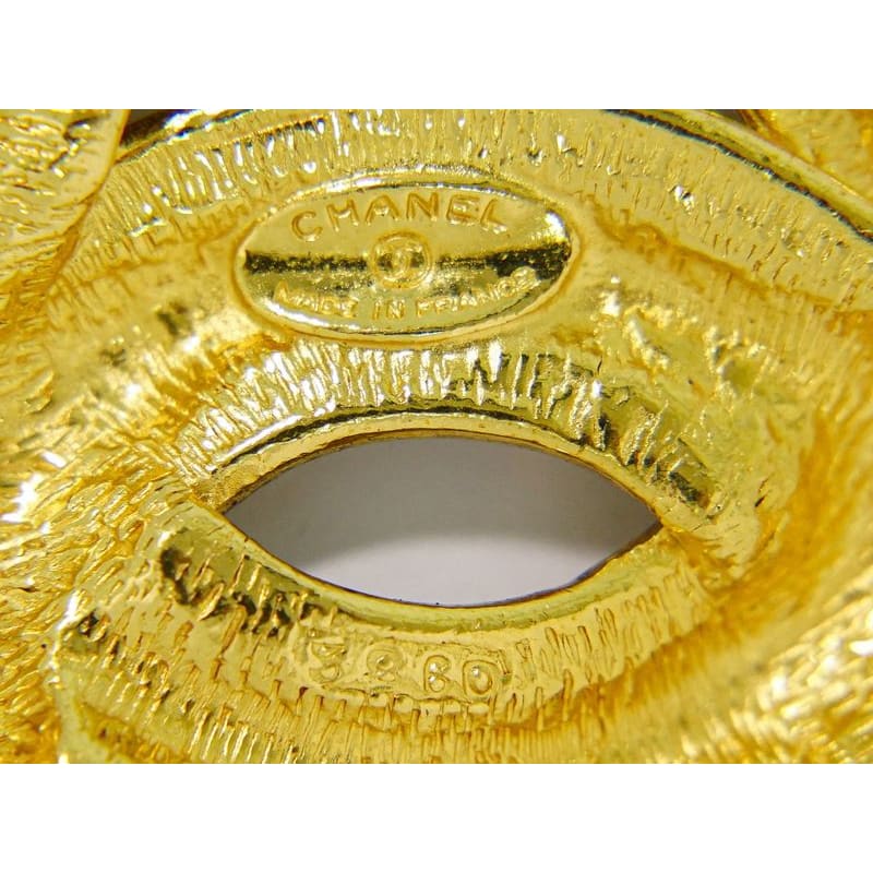 Chanel Coco Mark Long Necklace Pendant GP Gold Plated