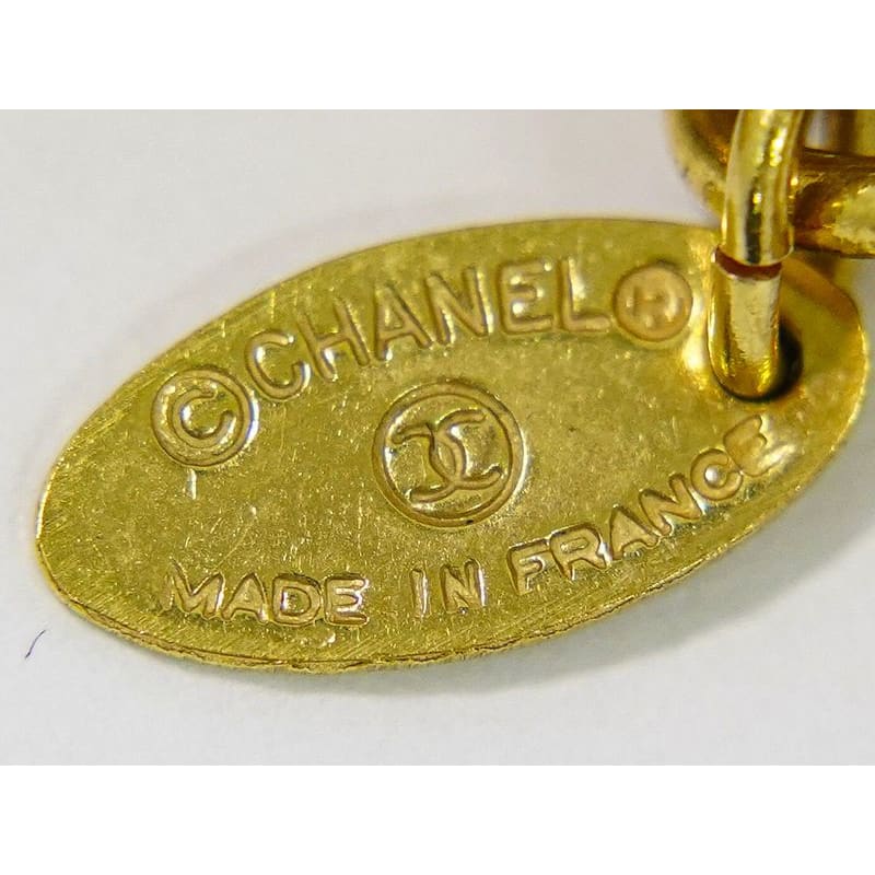 Chanel Coco Mark Long Necklace Pendant GP Gold Plated