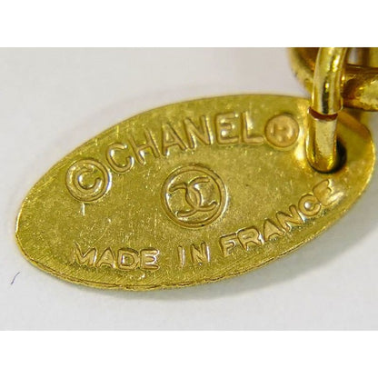 Chanel Coco Mark Long Necklace Pendant GP Gold Plated