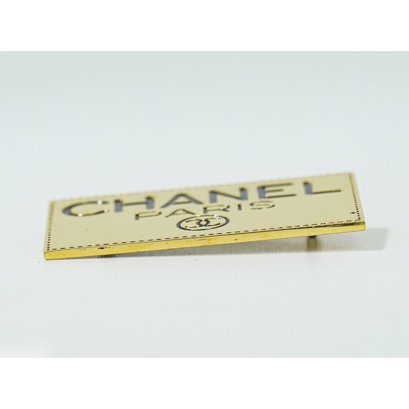 Chanel Logo Brooch GP Gold Plated Accessory Jewelry