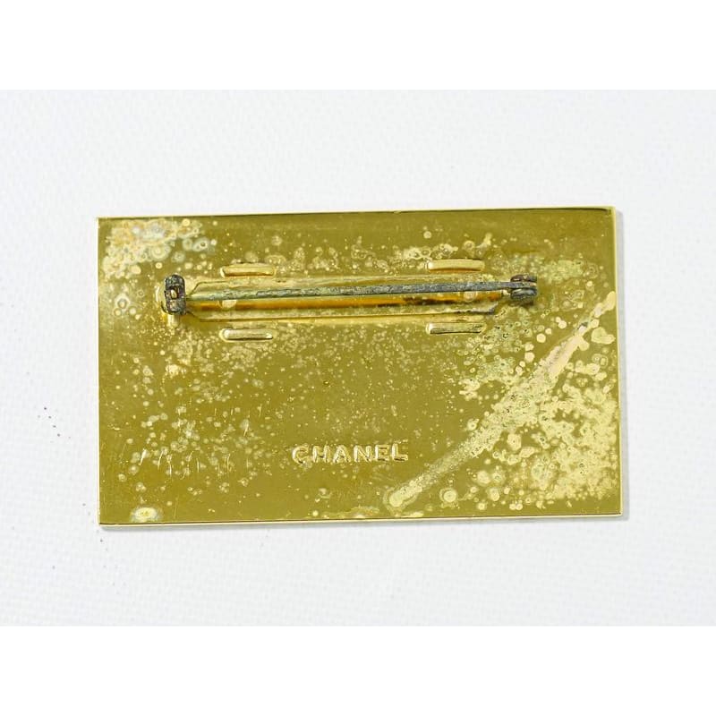 Chanel Logo Brooch GP Gold Plated Accessory Jewelry